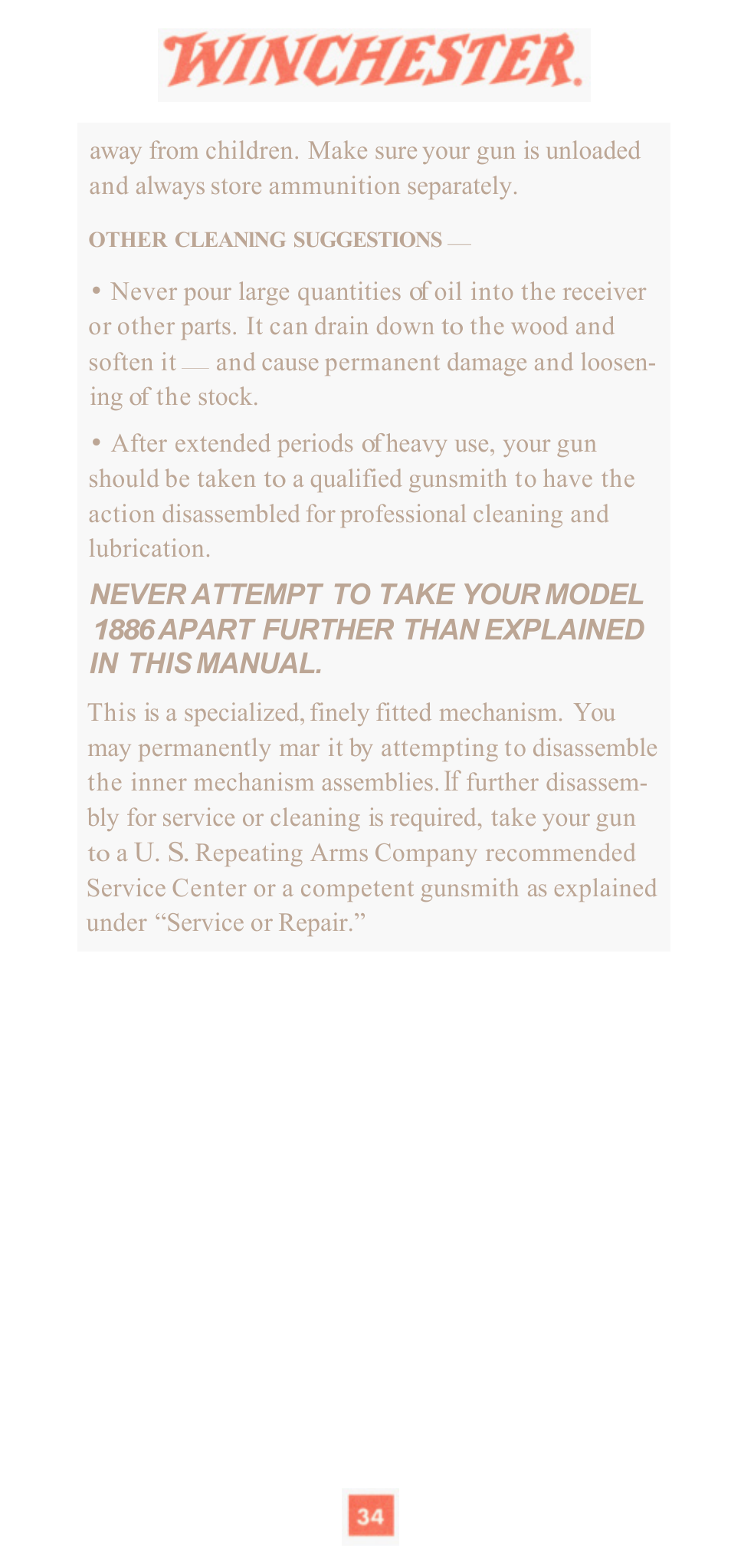 Winchester Repeating Arms 1886 (Historic Manual) User Manual | Page 36 / 43