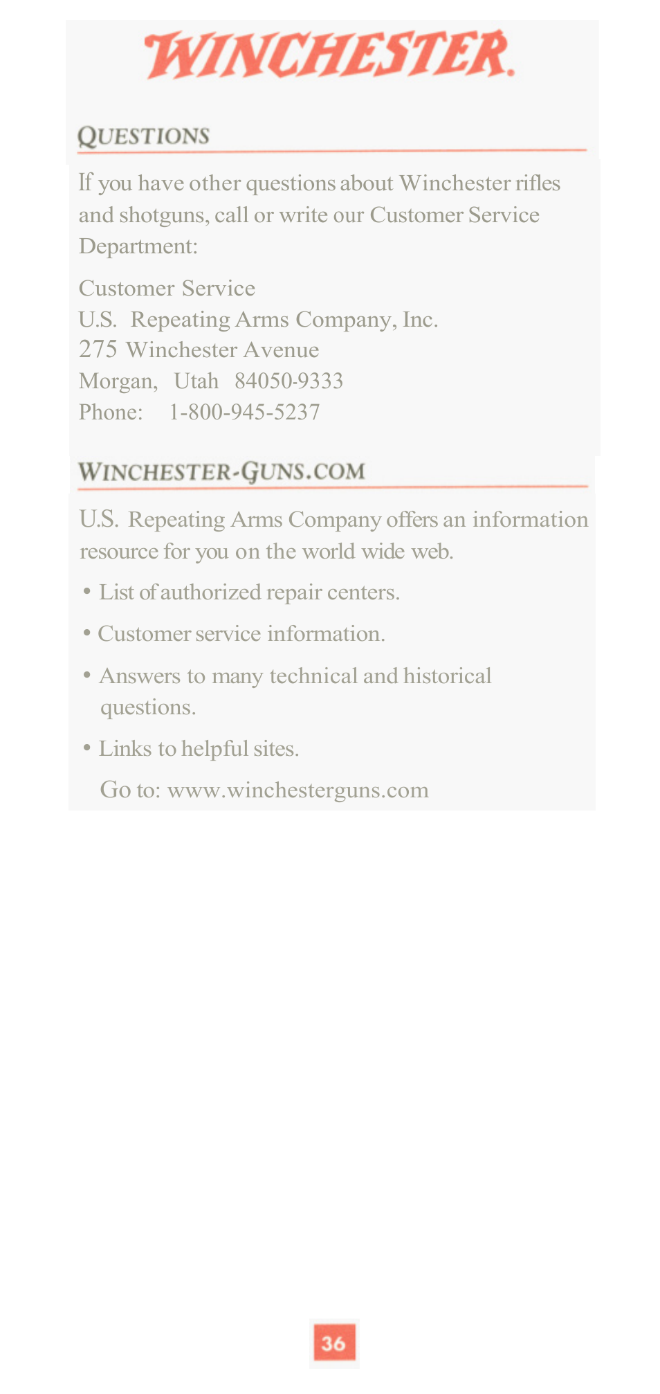 Winchester Repeating Arms 1886 (Historic Manual) User Manual | Page 38 / 43