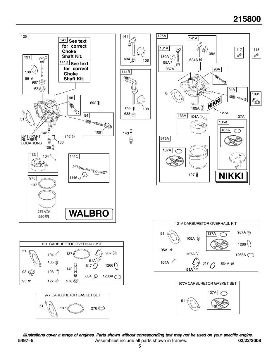 Walbro, Nikki | Briggs & Stratton 215800 User Manual | Page 5 / 16