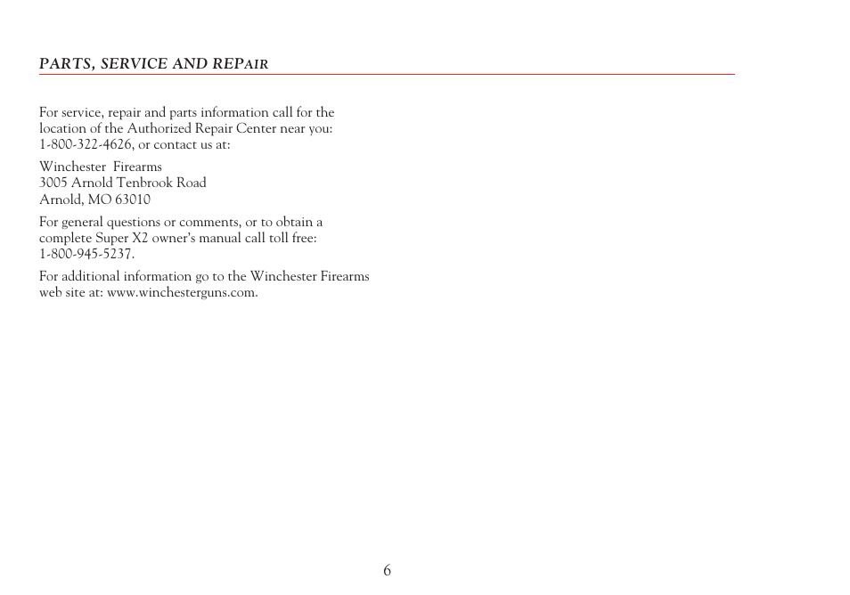Winchester Repeating Arms Super X2 Sporting Supplement (Historic Manual) User Manual | Page 7 / 8