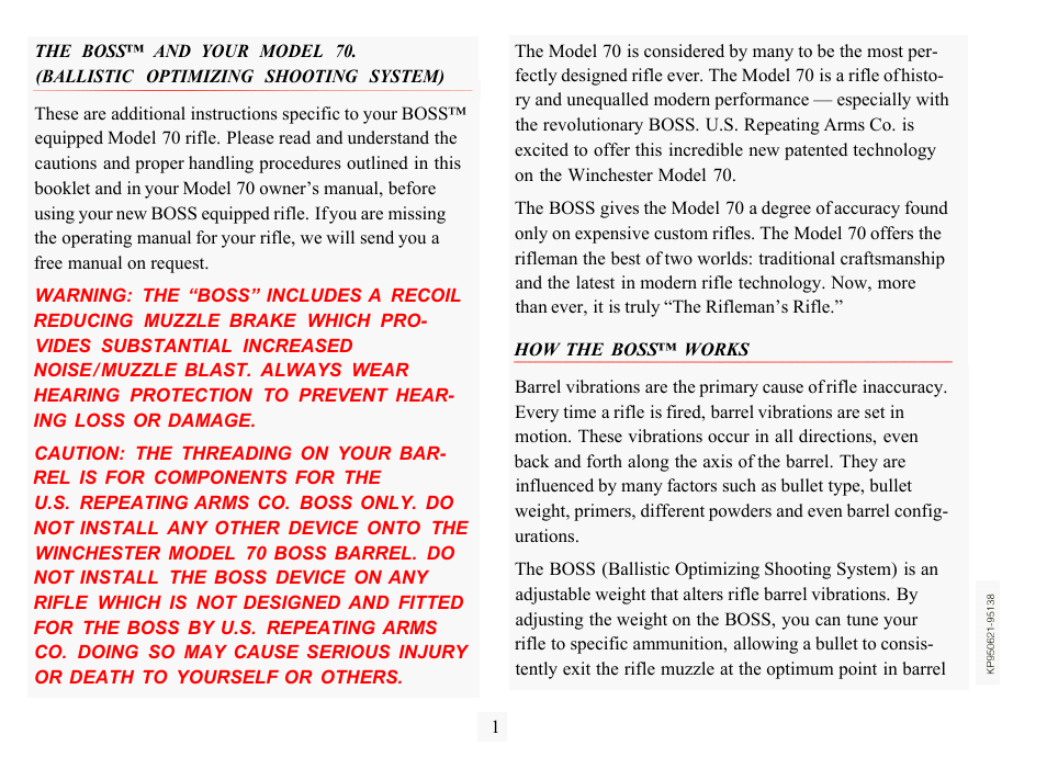 Winchester Repeating Arms BOSS (Historic Manual) User Manual | Page 2 / 15