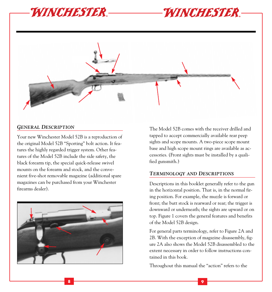 General description, Terminology and descriptions | Winchester Repeating Arms 52B (Historic Manual) User Manual | Page 6 / 19