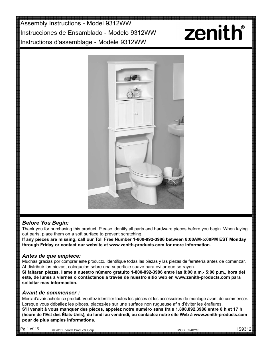 ZPC 9312WW User Manual | 15 pages