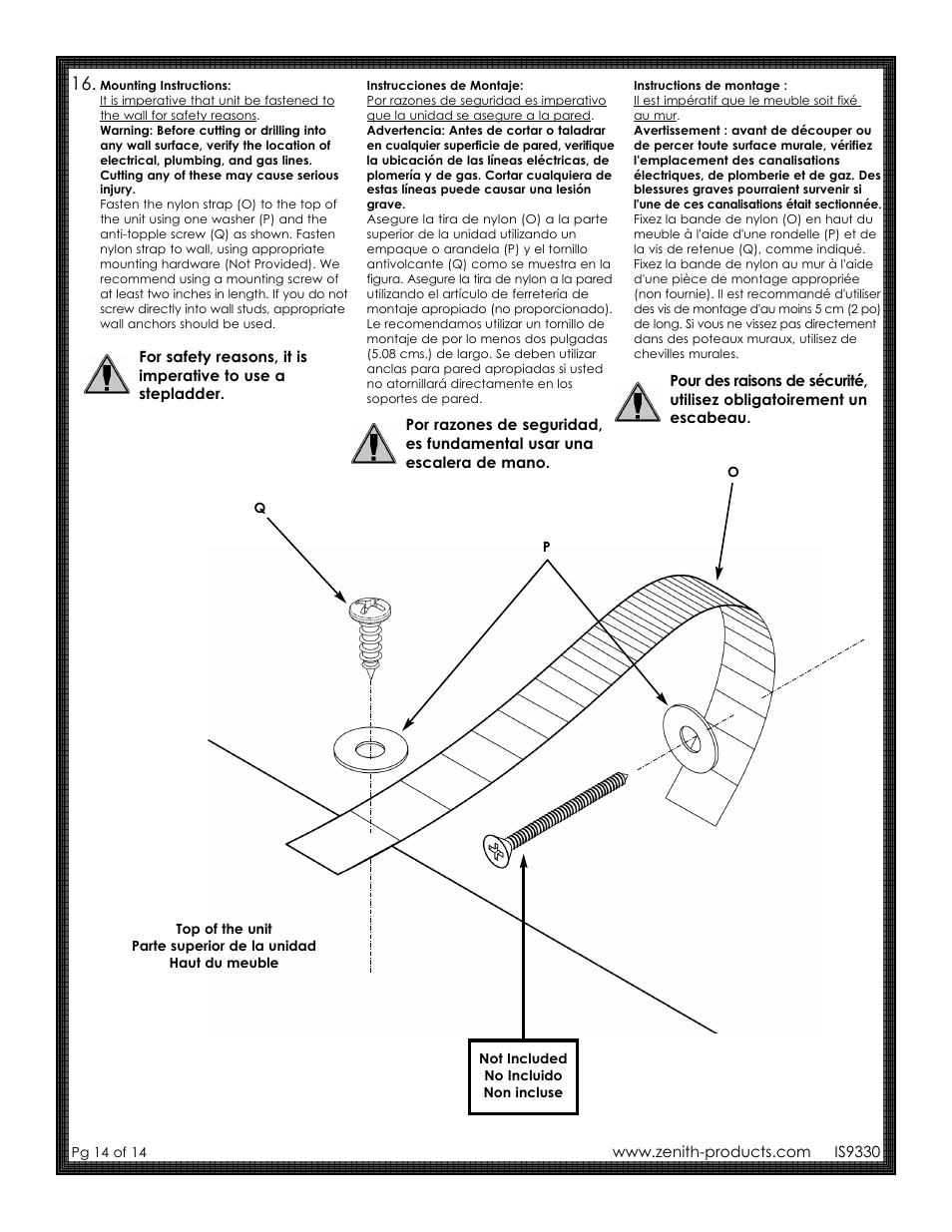 ZPC 9329WWP User Manual | Page 14 / 14