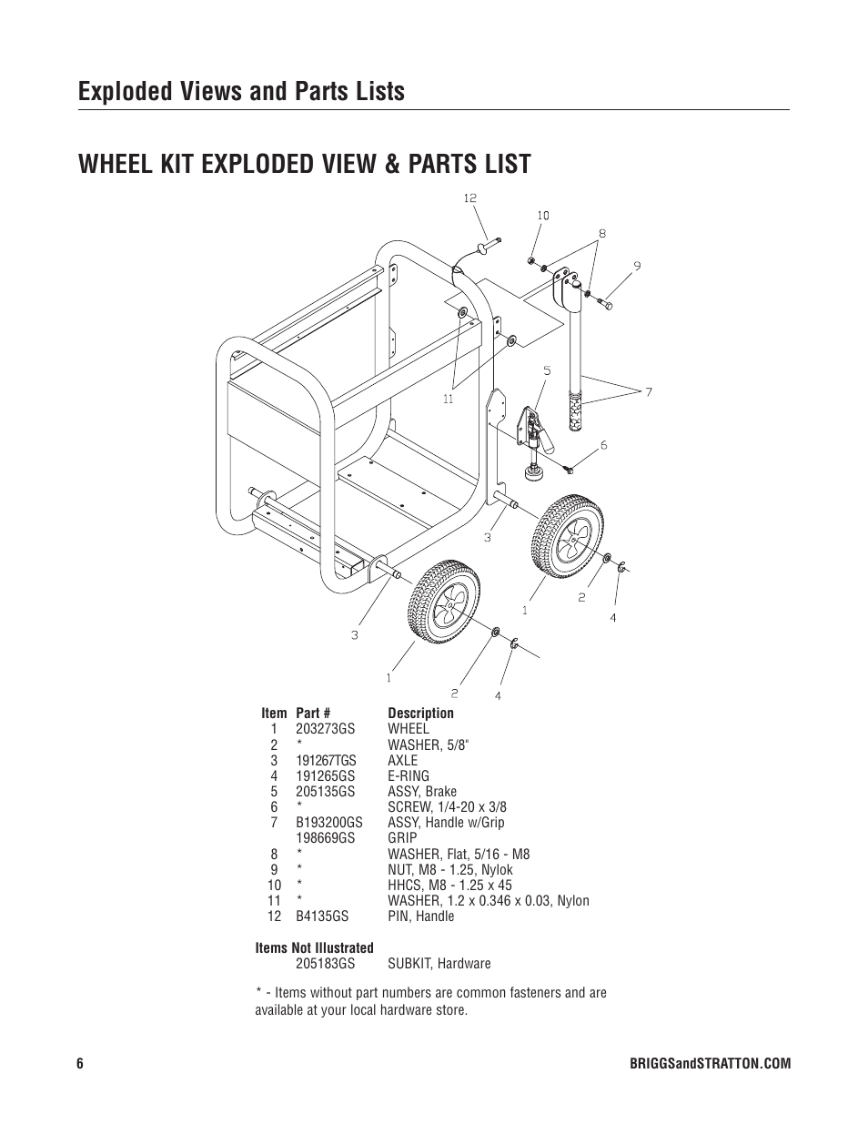 Briggs & Stratton 30382 User Manual | Page 6 / 6