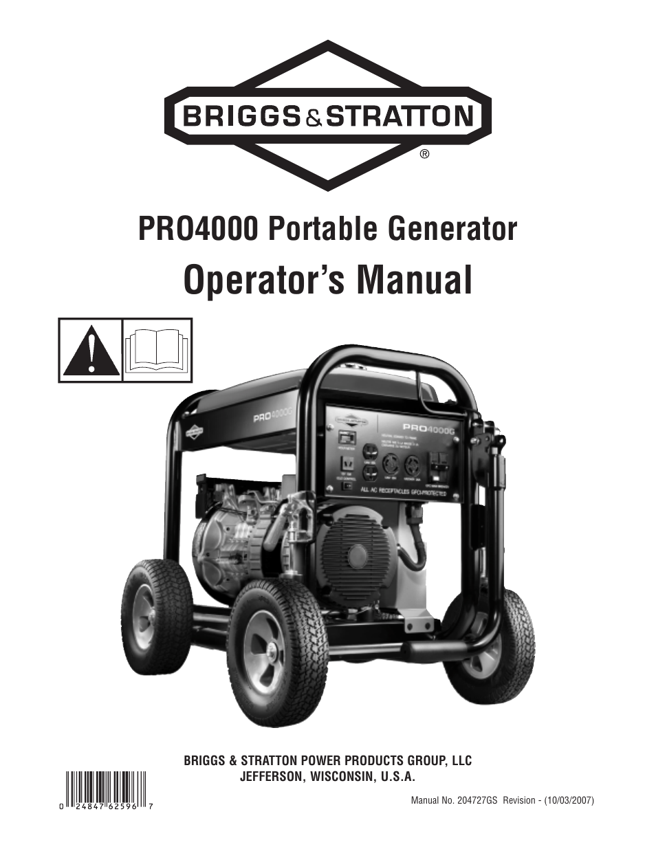 Briggs & Stratton PRO4000 User Manual | 84 pages