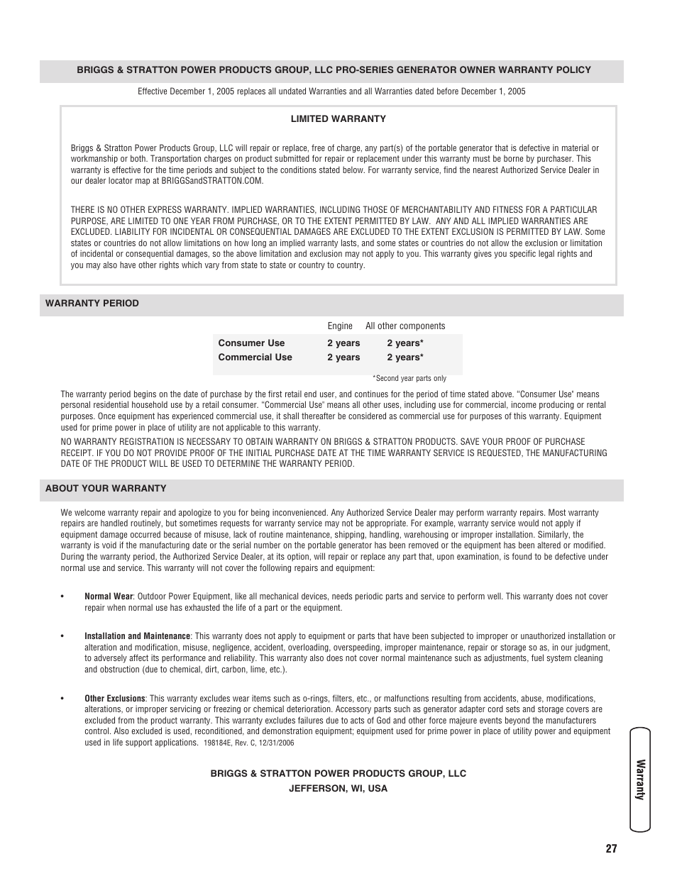 Briggs & Stratton PRO4000 User Manual | Page 27 / 84