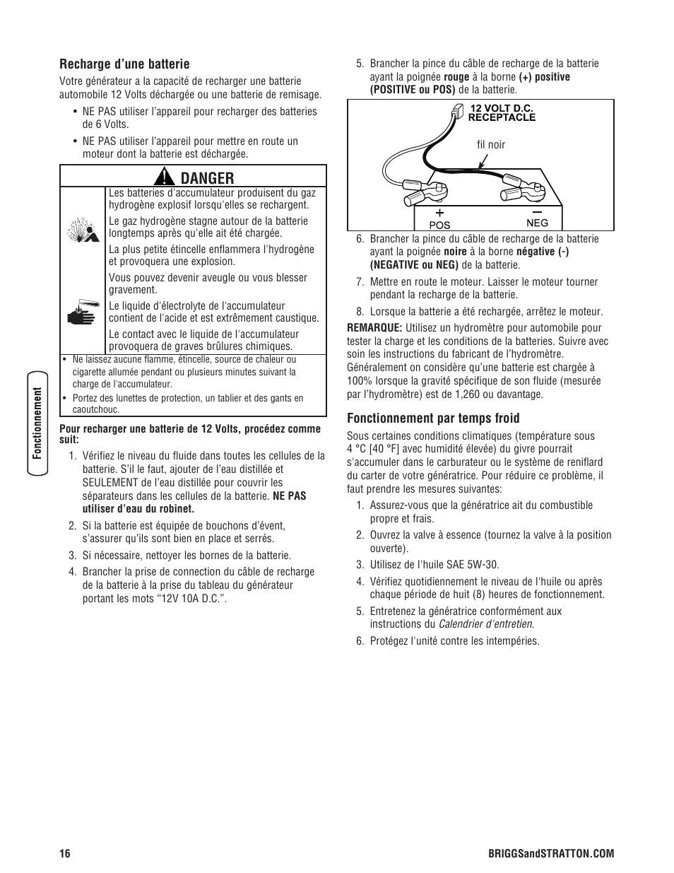 Danger | Briggs & Stratton PRO4000 User Manual | Page 72 / 84