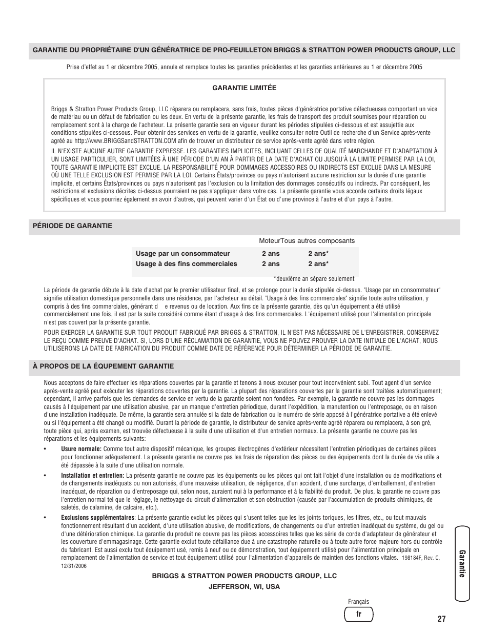 Briggs & Stratton PRO4000 User Manual | Page 83 / 84