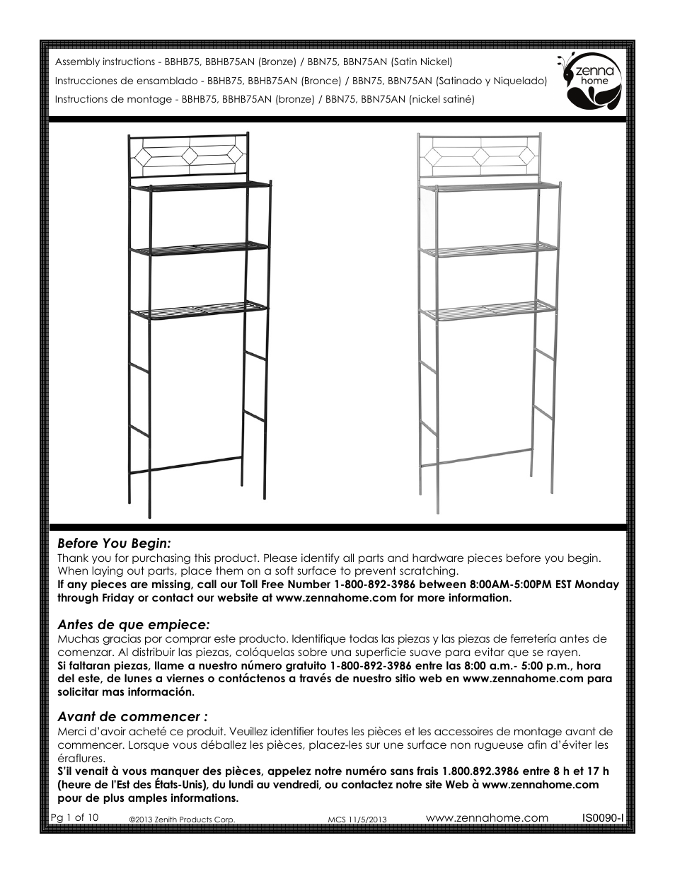 ZPC BBHB75AN User Manual | 10 pages