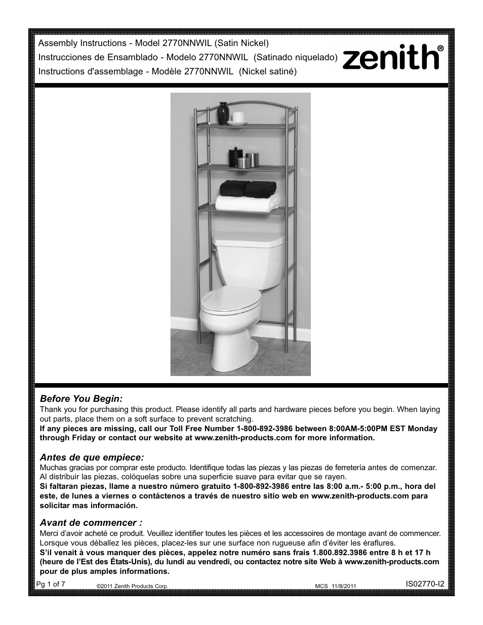 ZPC 2770NNWIL User Manual | 7 pages