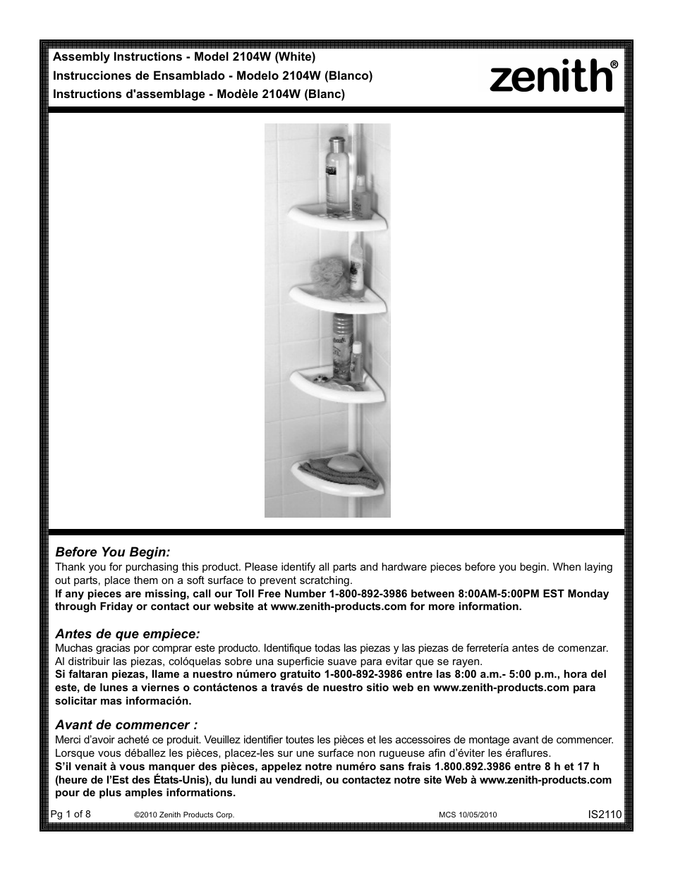 ZPC 2104W User Manual | 8 pages