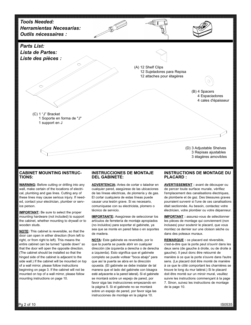 Parts list: lista de partes: liste des pièces | ZPC MB36CVBB User Manual | Page 2 / 10