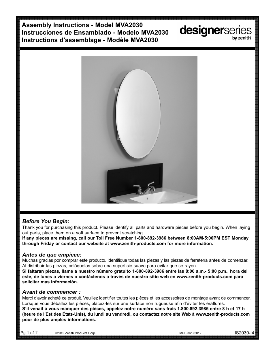 ZPC MVA2030 User Manual | 11 pages