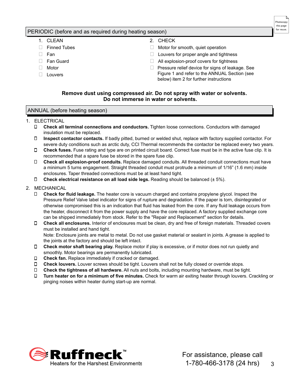 CCI Thermal Technologies FE2 - Explosion-Proof Electric Air Unit Heater User Manual | Page 3 / 20