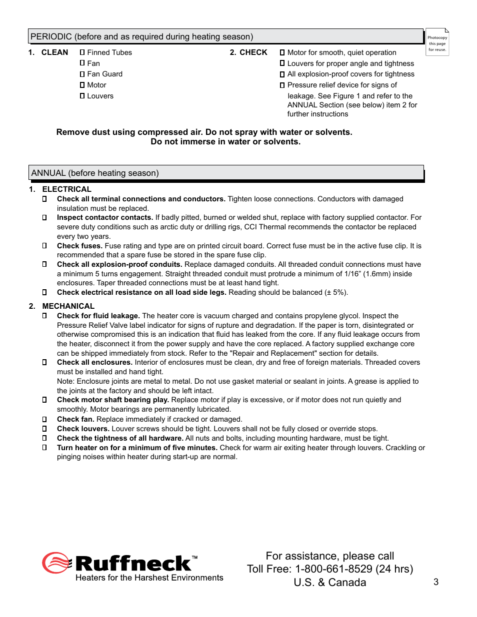 CCI Thermal Technologies FX5 - Explosion-Proof Electric Air Unit Heater User Manual | Page 3 / 20