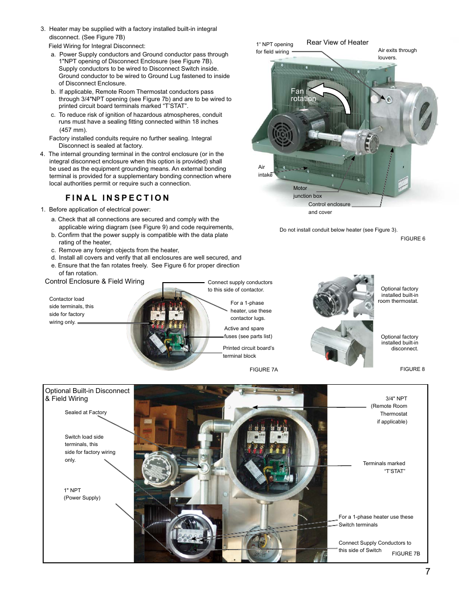 Fan rotation | CCI Thermal Technologies FX5 - Explosion-Proof Electric Air Unit Heater User Manual | Page 7 / 20