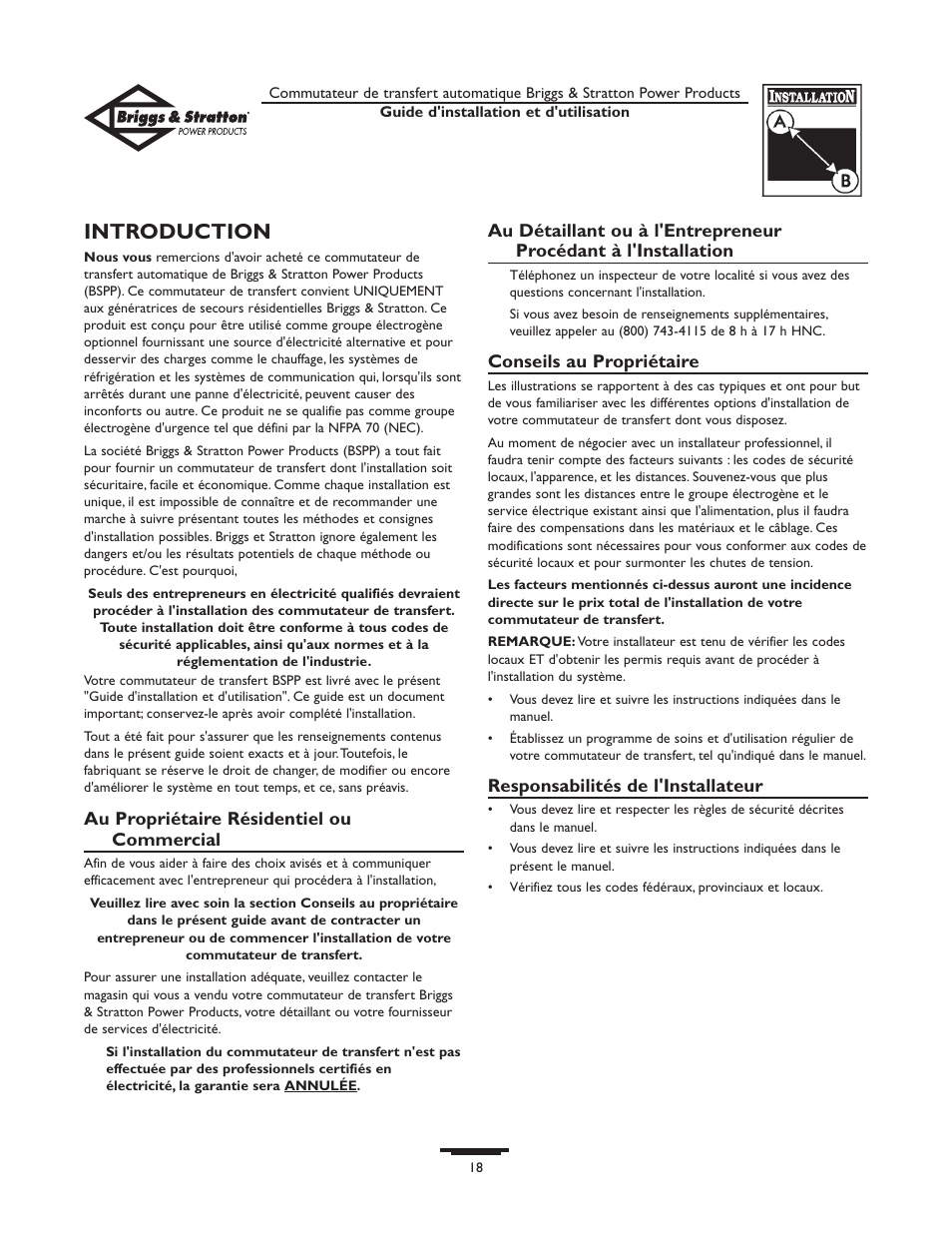 Introduction | Briggs & Stratton 01813-0 User Manual | Page 18 / 36