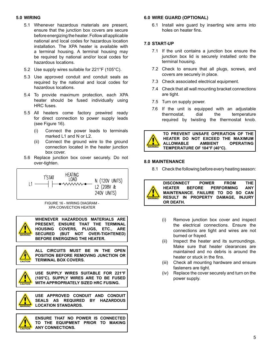 CCI Thermal Technologies XPA - Explosion-Proof Panel Heater User Manual | Page 5 / 8