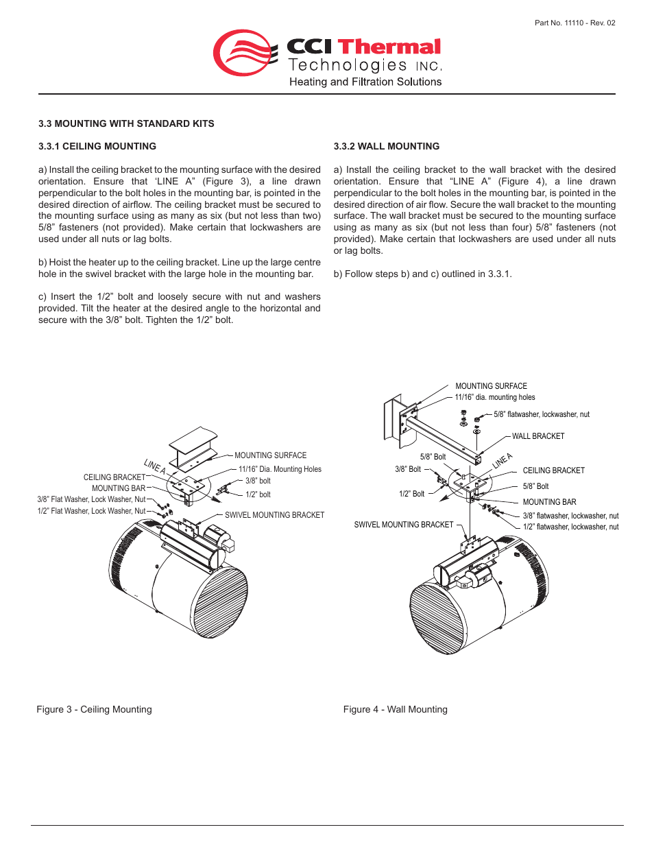 Figure 2 - xgb heater dimensions | CCI Thermal Technologies XGB - Explosion-Proof Forced Air Unit Heater User Manual | Page 4 / 9