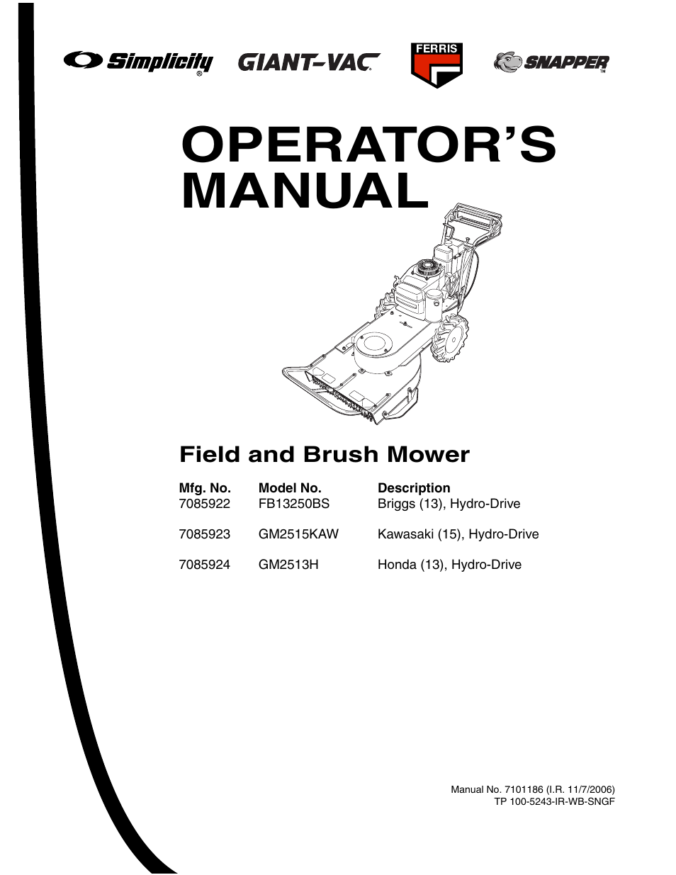 Briggs & Stratton FB13250BS User Manual | 24 pages