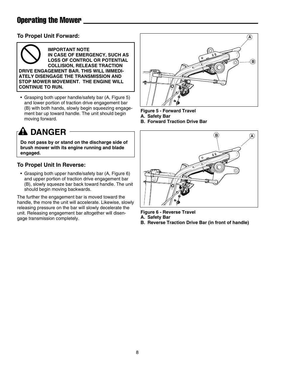 Operating the mower, Danger | Briggs & Stratton FB13250BS User Manual | Page 9 / 24