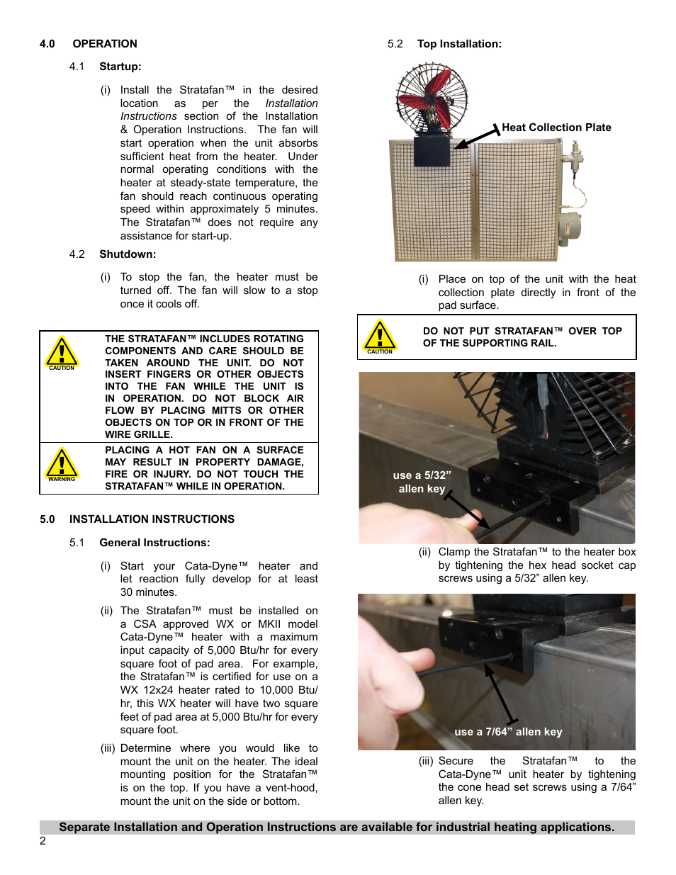 CCI Thermal Technologies SF-1 - Stratafa Forced Convection Fan for Infrared Heaters User Manual | Page 2 / 6