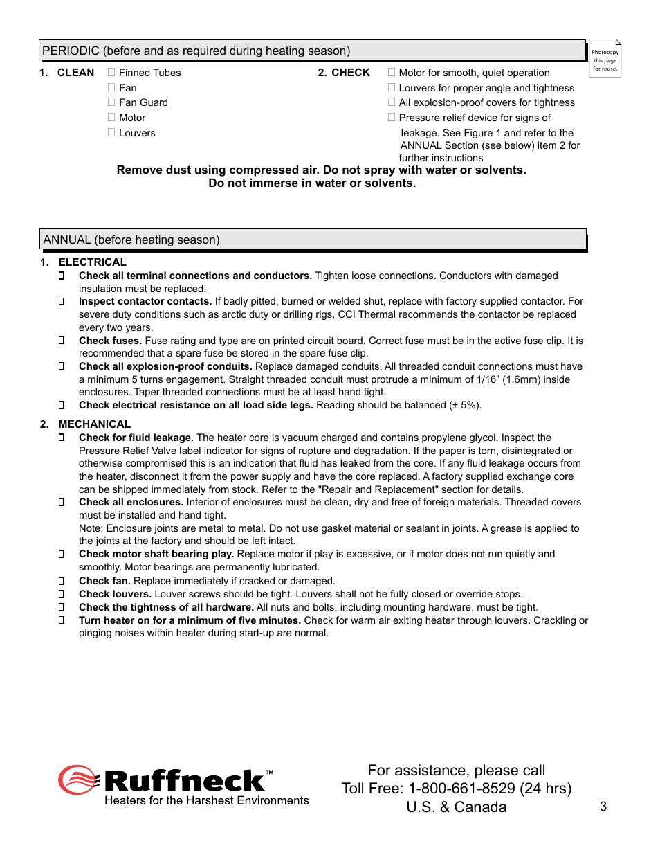 CCI Thermal Technologies FX5-SD - Explosion-Proof Electric Air Unit Heater User Manual | Page 3 / 20