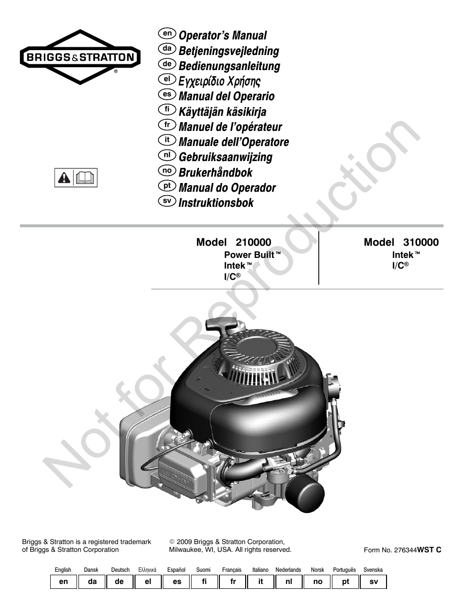 Briggs & Stratton 310000 User Manual | 92 pages