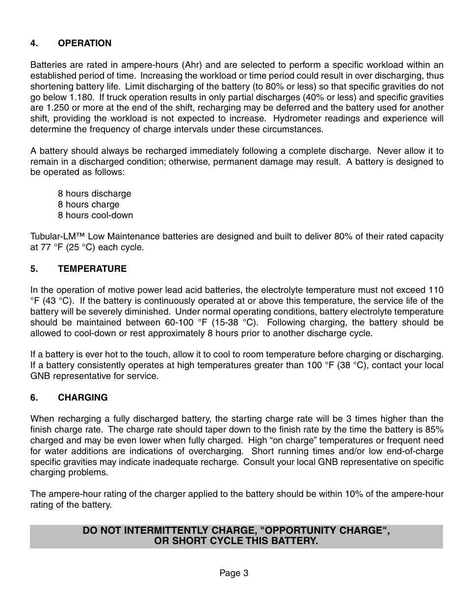 Exide Technologies GB4013 User Manual | Page 3 / 8