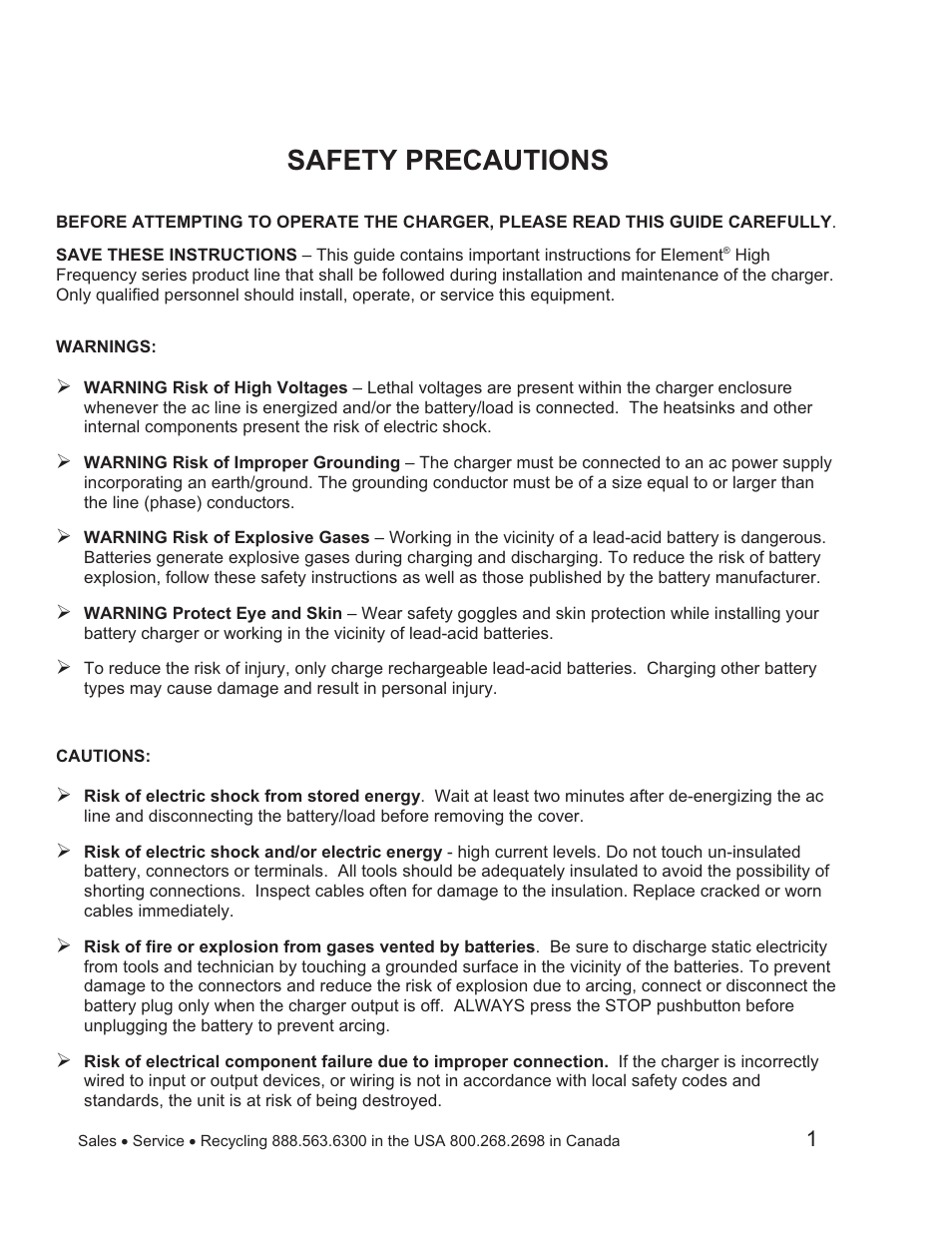 Safety precautions | Exide Technologies GB4109 User Manual | Page 4 / 32