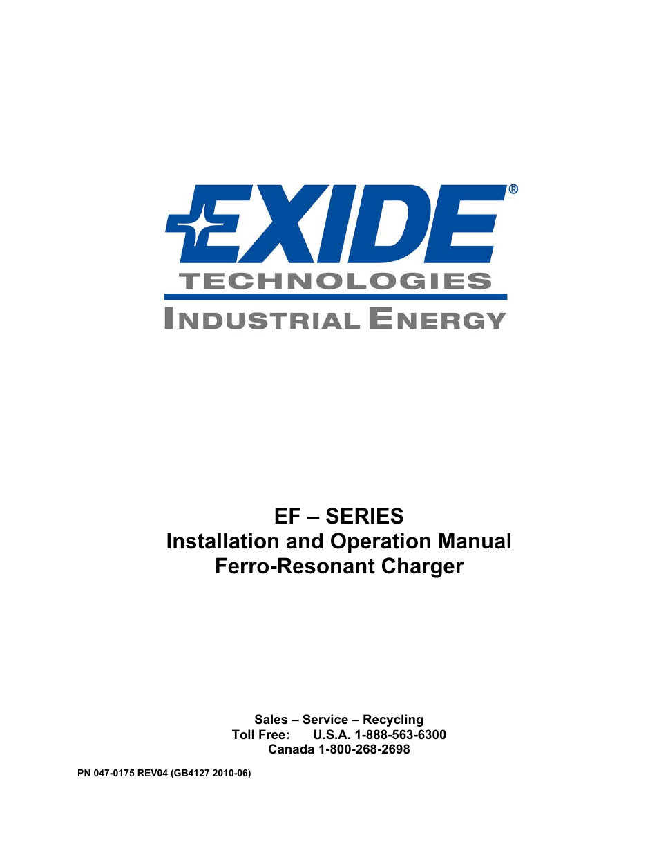 Exide Technologies GB4127 User Manual | 31 pages