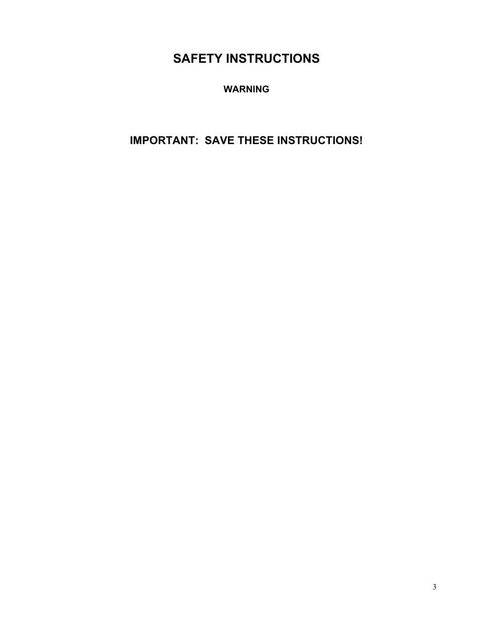 Safety instructions, Important: save these instructions | Exide Technologies GB4127 User Manual | Page 4 / 31