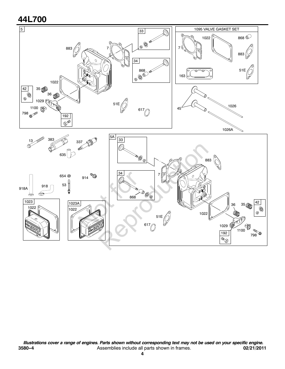 Not for reproduction | Briggs & Stratton 44L700 User Manual | Page 4 / 20