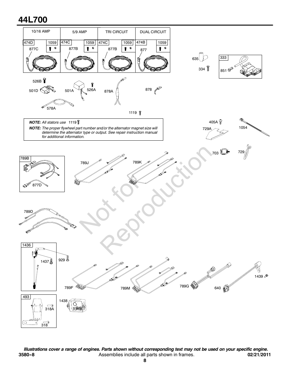 Not for reproduction | Briggs & Stratton 44L700 User Manual | Page 8 / 20