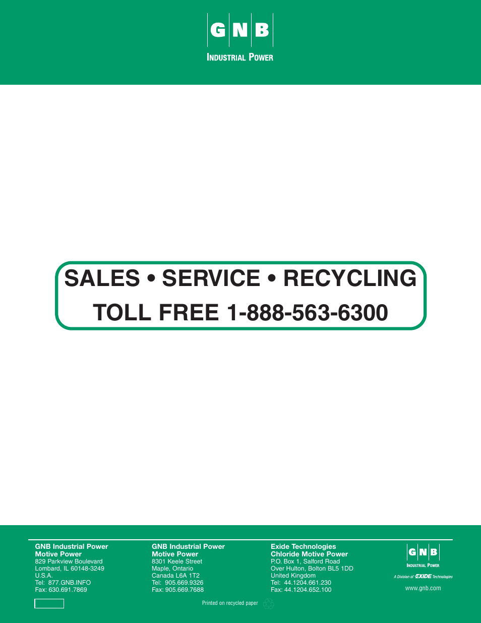 Exide Technologies SCRFLX Charger User Manual | Page 38 / 38