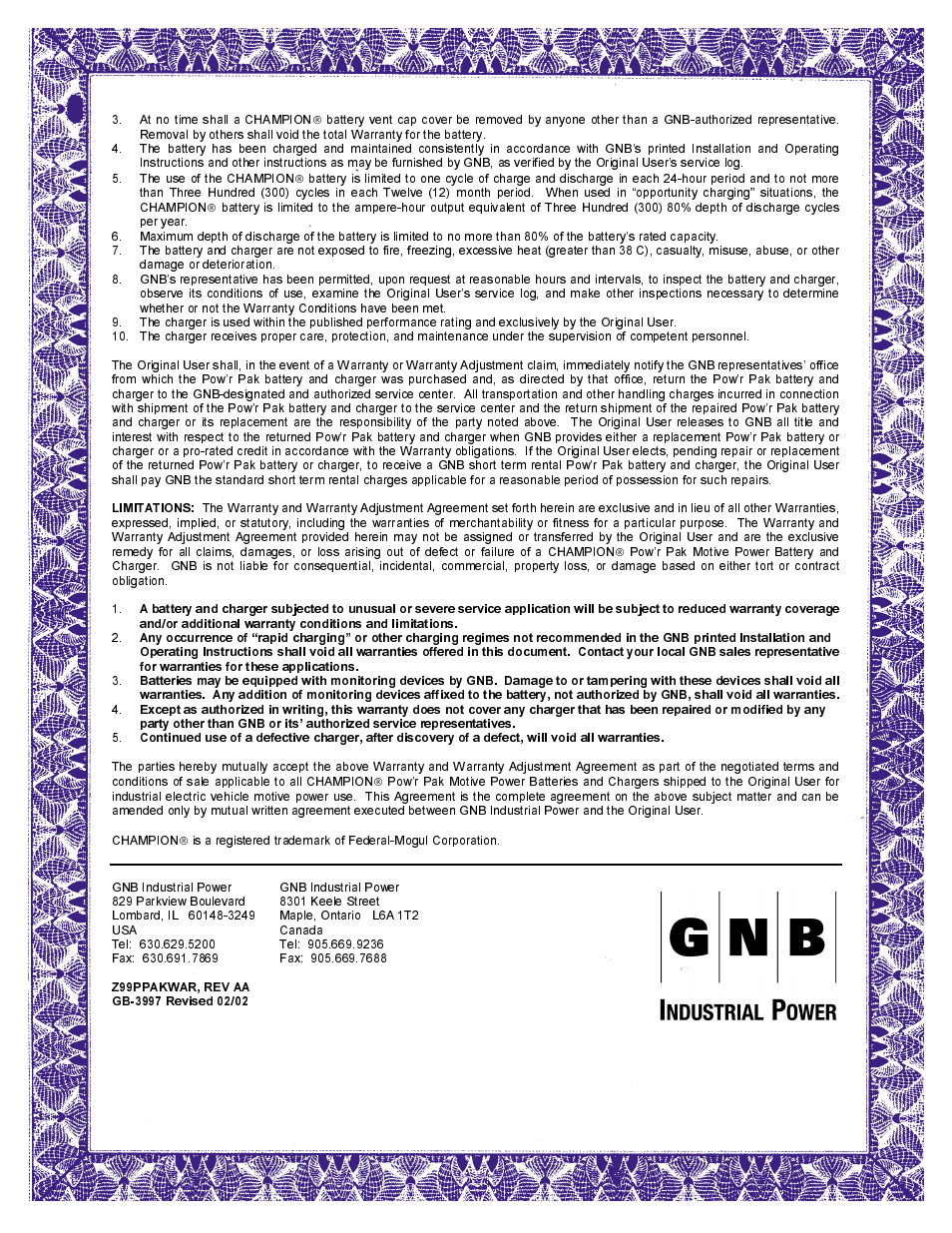 Exide Technologies SPP PowrPak Series Industrial Battery Chargers User Manual | Page 4 / 16