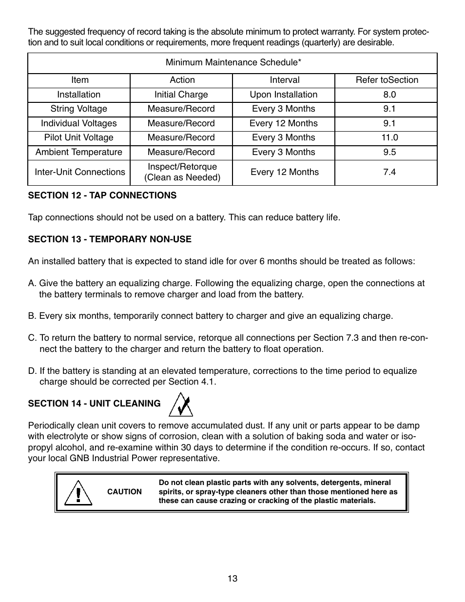 Exide Technologies Section 92.30 User Manual | Page 16 / 18