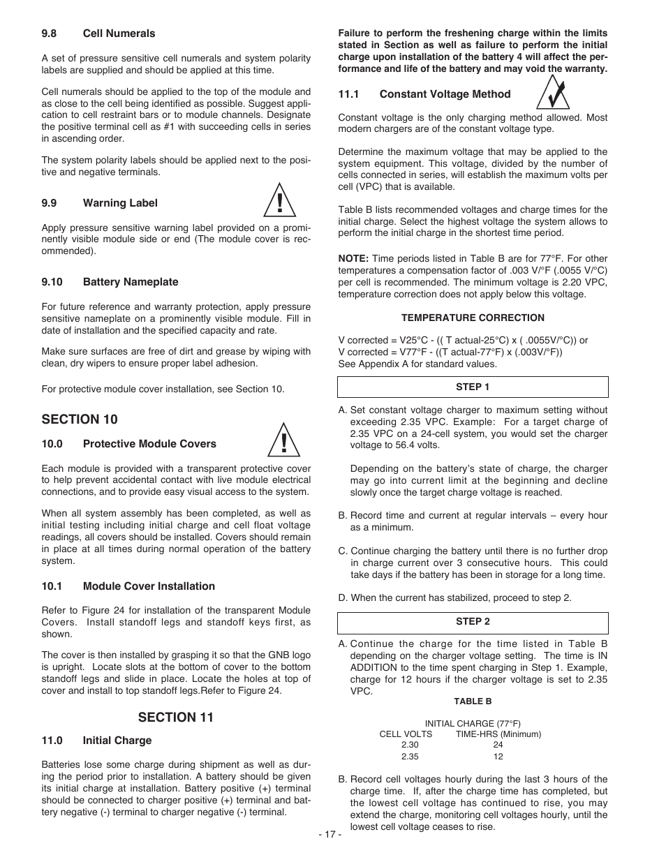 Exide Technologies Section 92.61 User Manual | Page 21 / 32