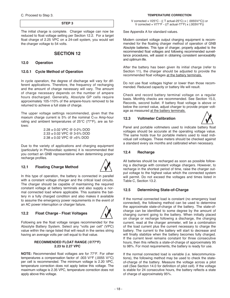 Exide Technologies Section 92.61 User Manual | Page 22 / 32