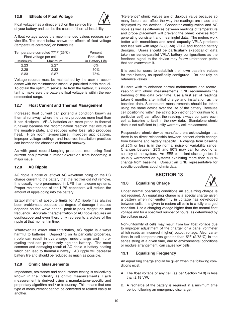 Exide Technologies Section 92.61 User Manual | Page 23 / 32