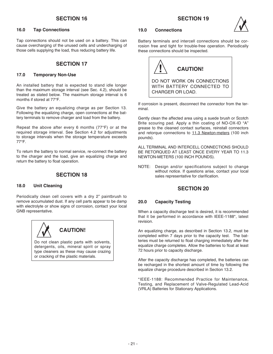 Exide Technologies Section 92.61 User Manual | Page 25 / 32