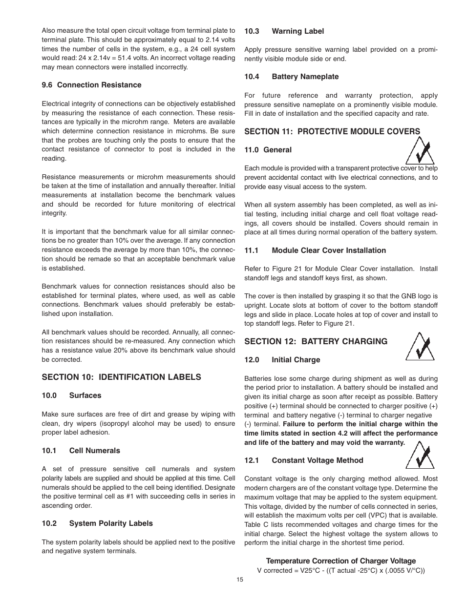 Exide Technologies Section 92.80 User Manual | Page 15 / 28