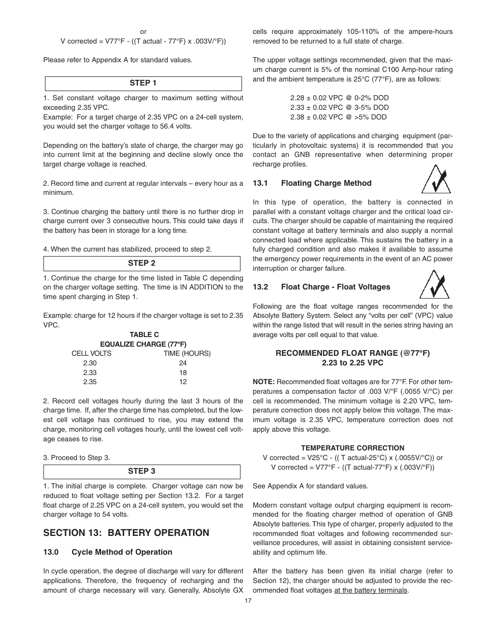 Exide Technologies Section 92.80 User Manual | Page 17 / 28