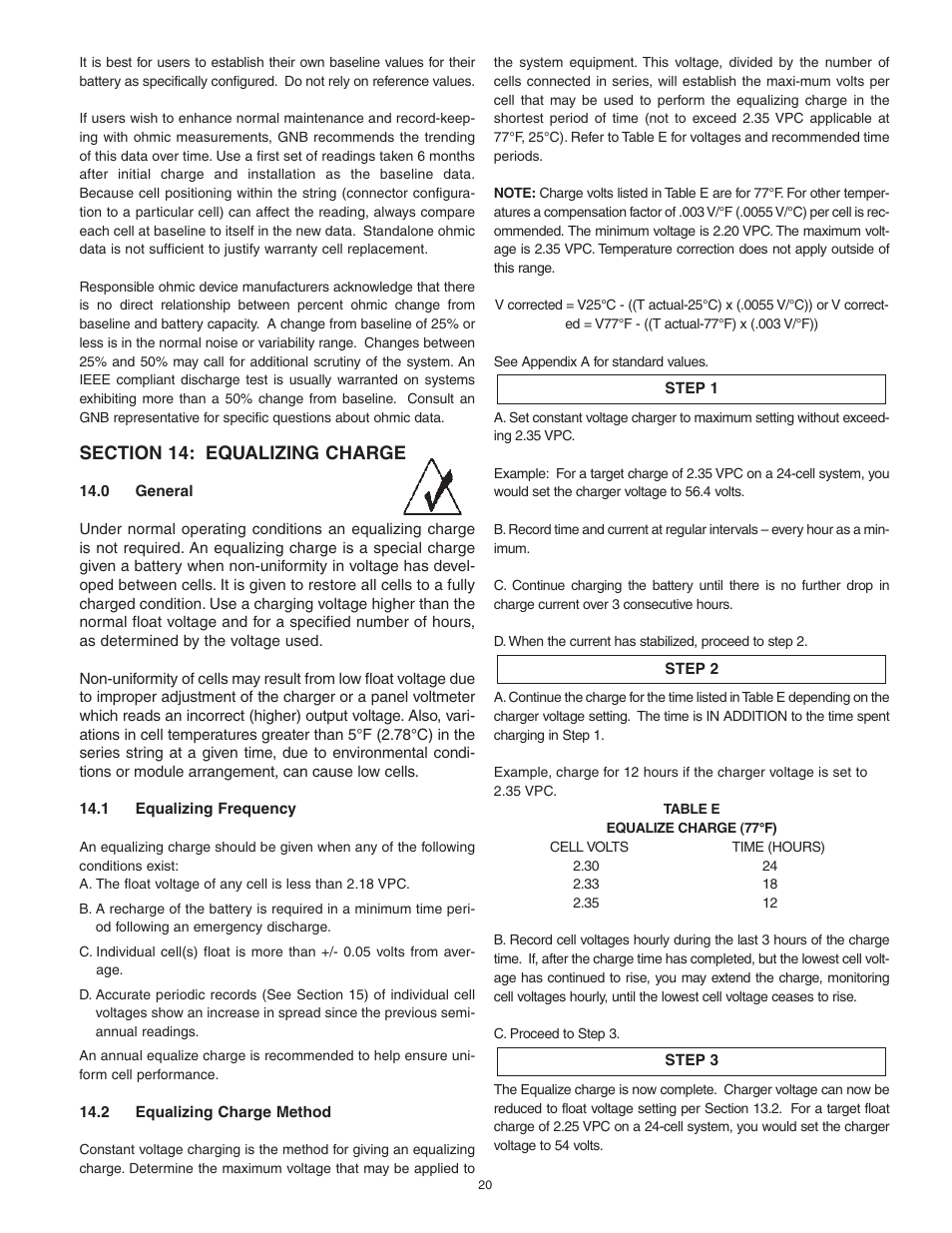 Exide Technologies Section 92.80 User Manual | Page 20 / 28