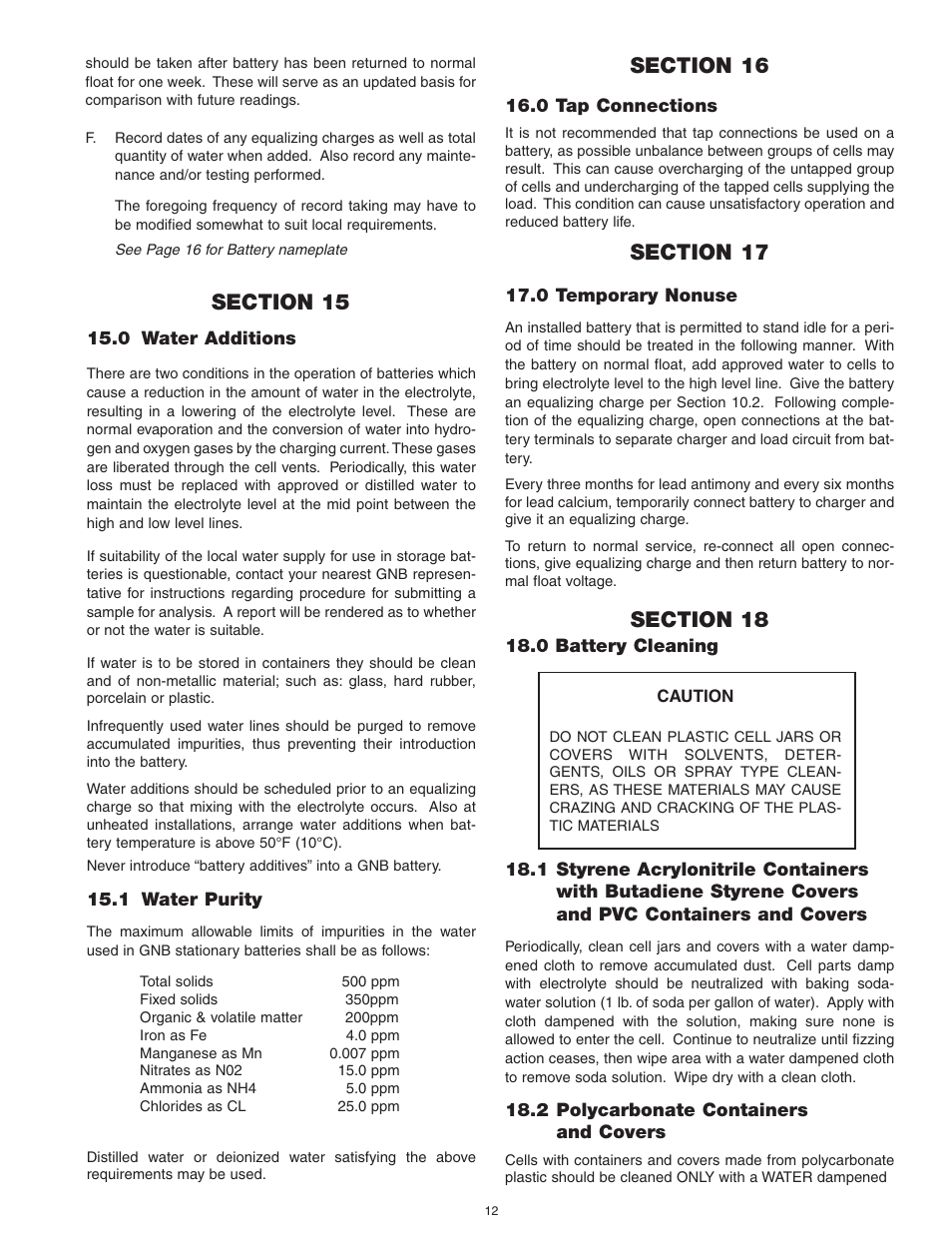 Exide Technologies Section 93.10 User Manual | Page 15 / 20