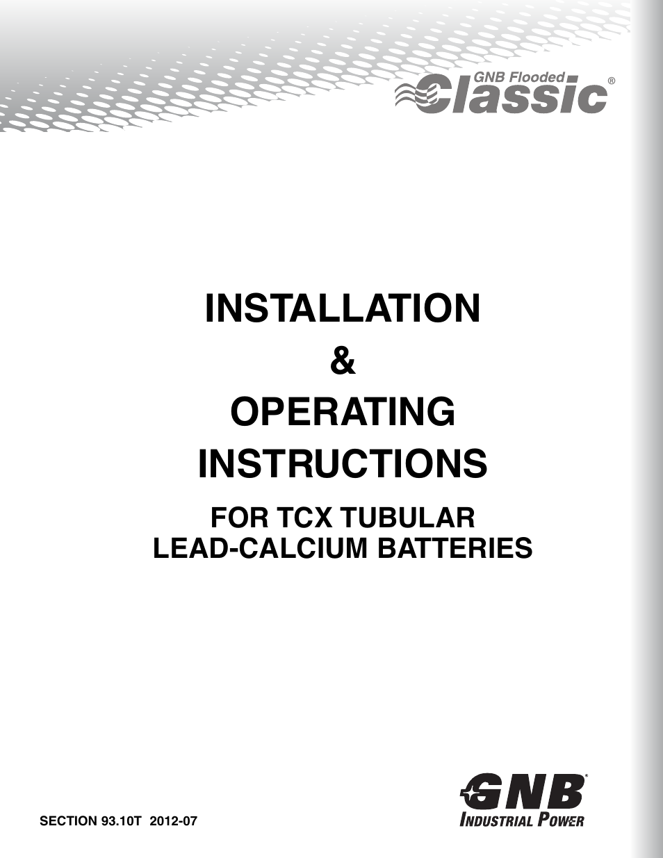 Exide Technologies Section 93.10T User Manual | 11 pages