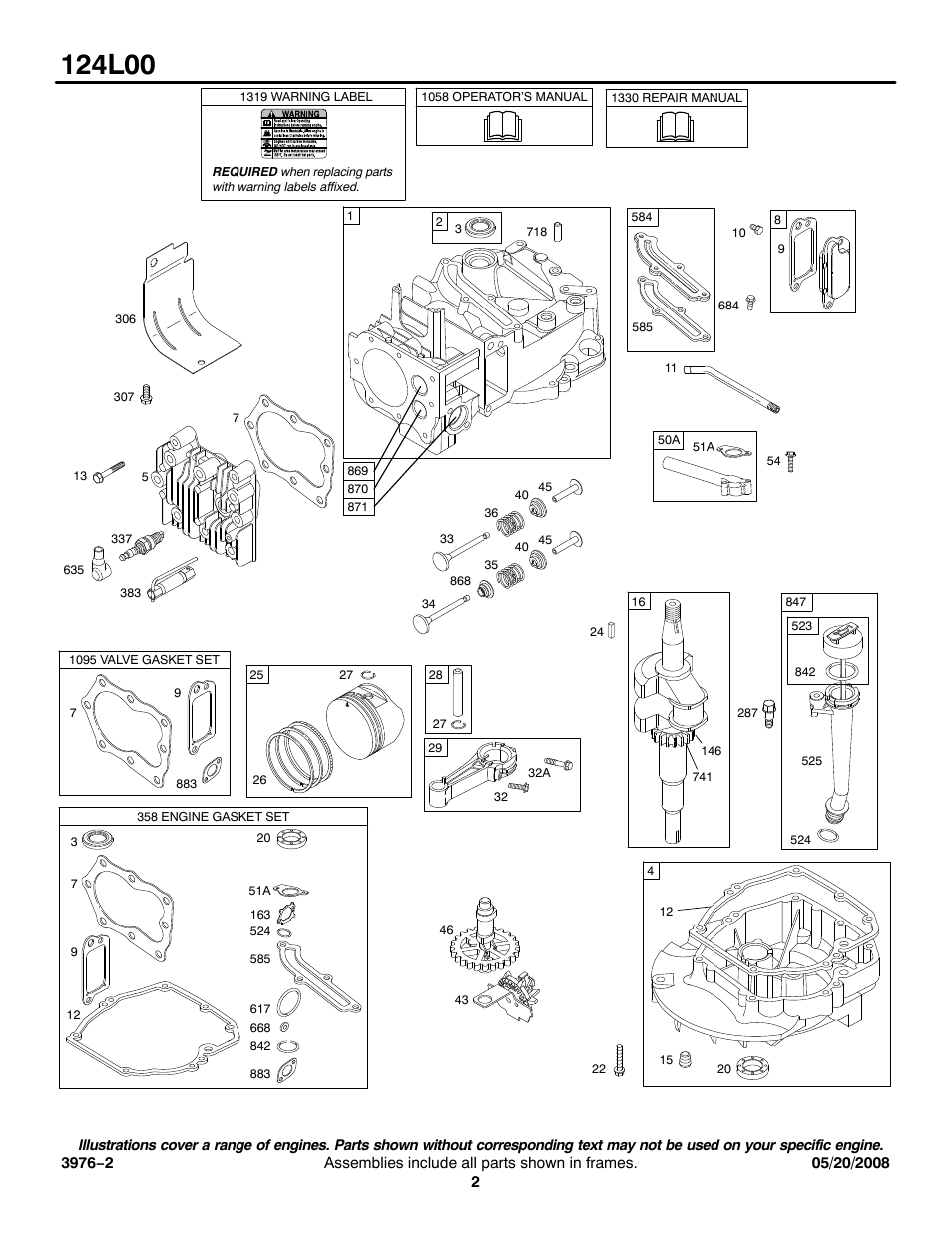 Briggs & Stratton 124L00 User Manual | Page 2 / 10