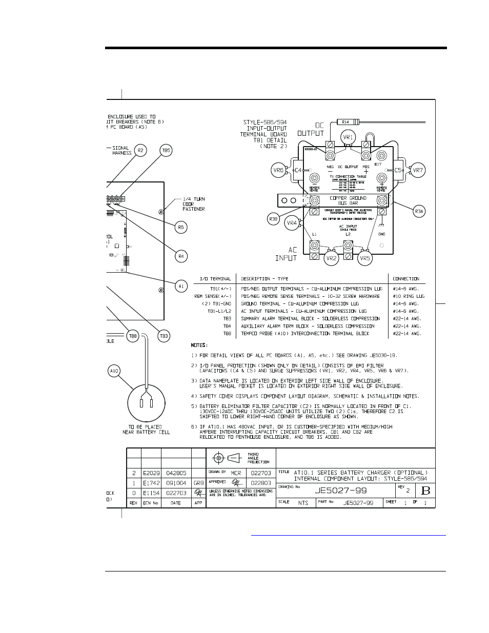 Appendix c (standard drawings) | Exide Technologies Section 94.20 User Manual | Page 81 / 100