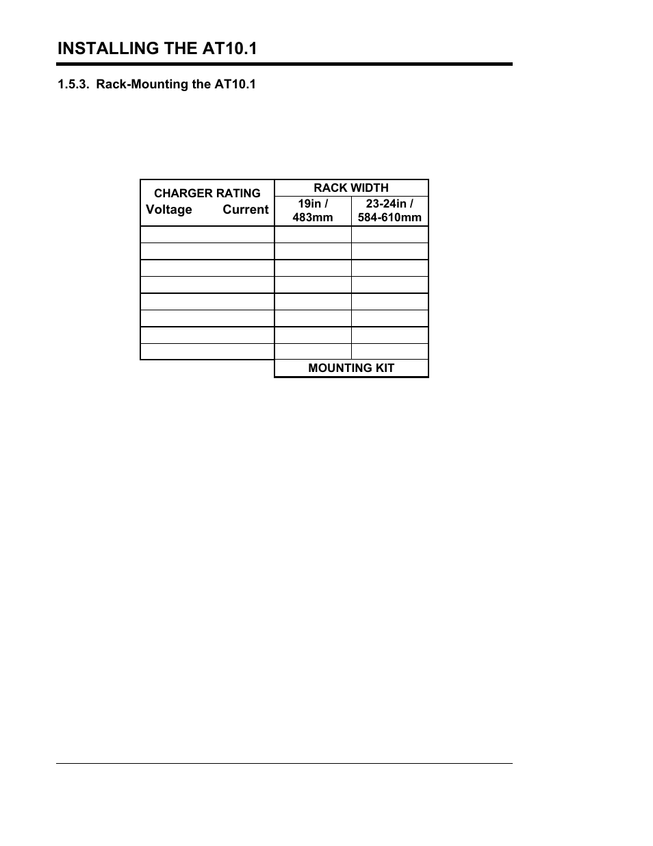 Installing the at10.1 | Exide Technologies Section 94.30 User Manual | Page 12 / 100